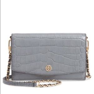 Tory Burch Robinson leather wallet on chain (WOC)